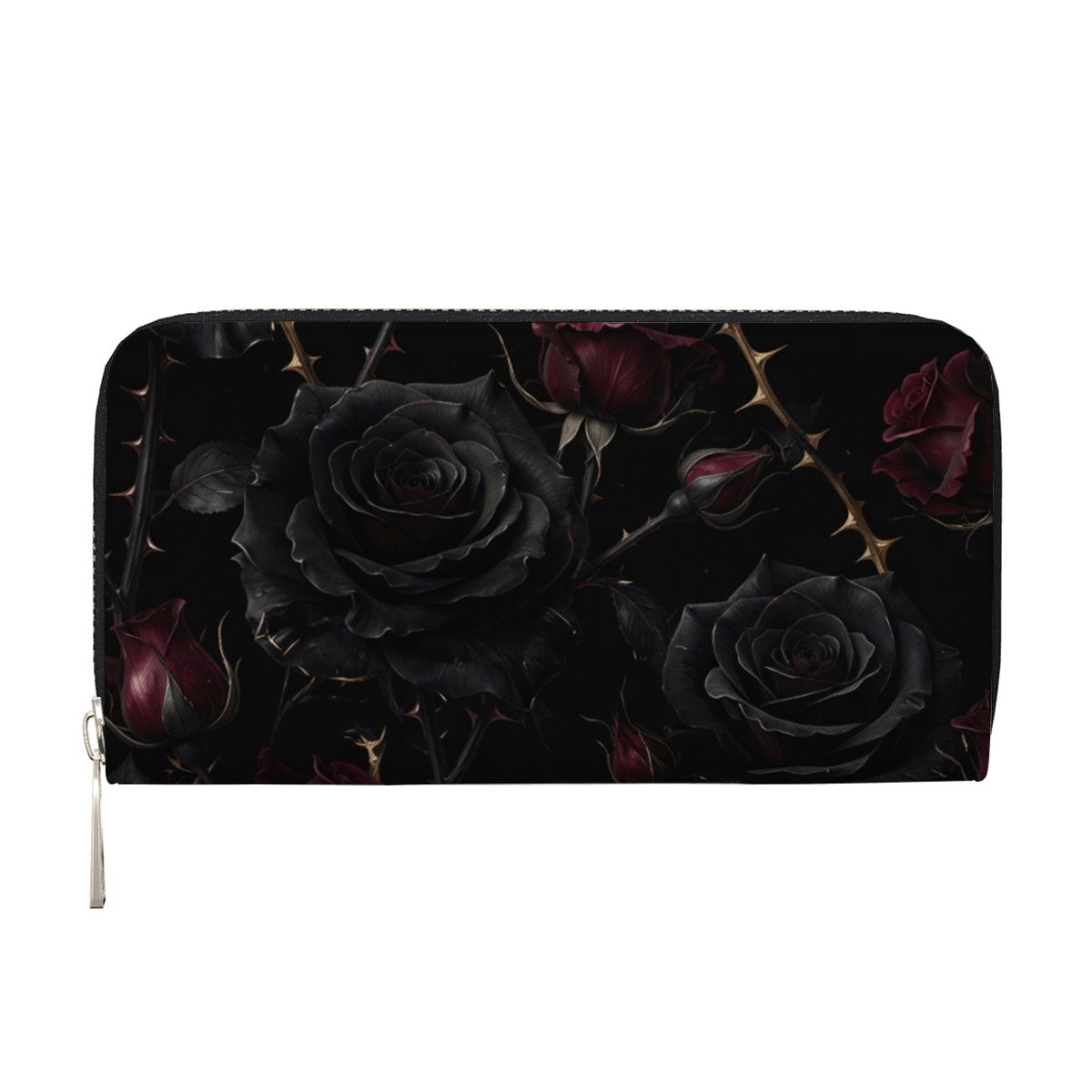 Long Leather Clutch Wallet 09noirroseaopbezfald