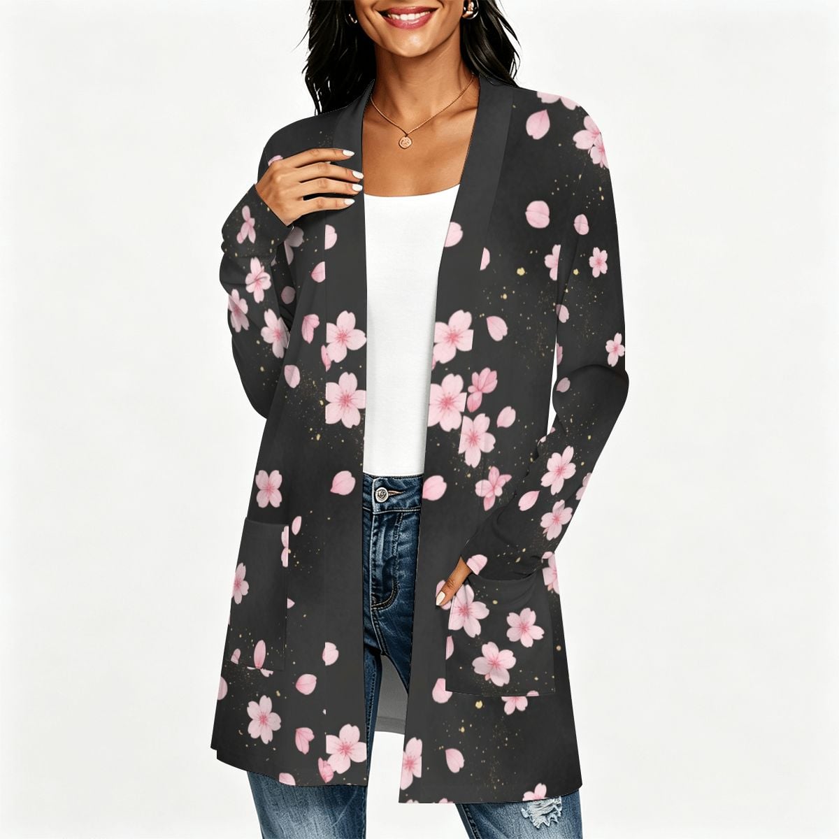 Women's Lightweight Open Front Cardigan 06sakuradustaop