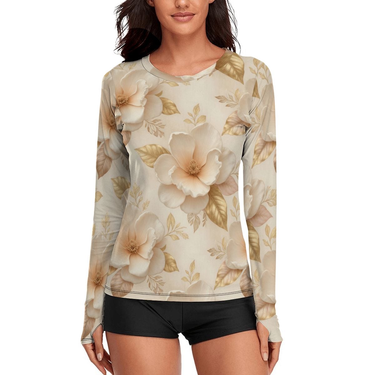 Women's LongSleeve Sun Shirts 04magnoliechampagneaop