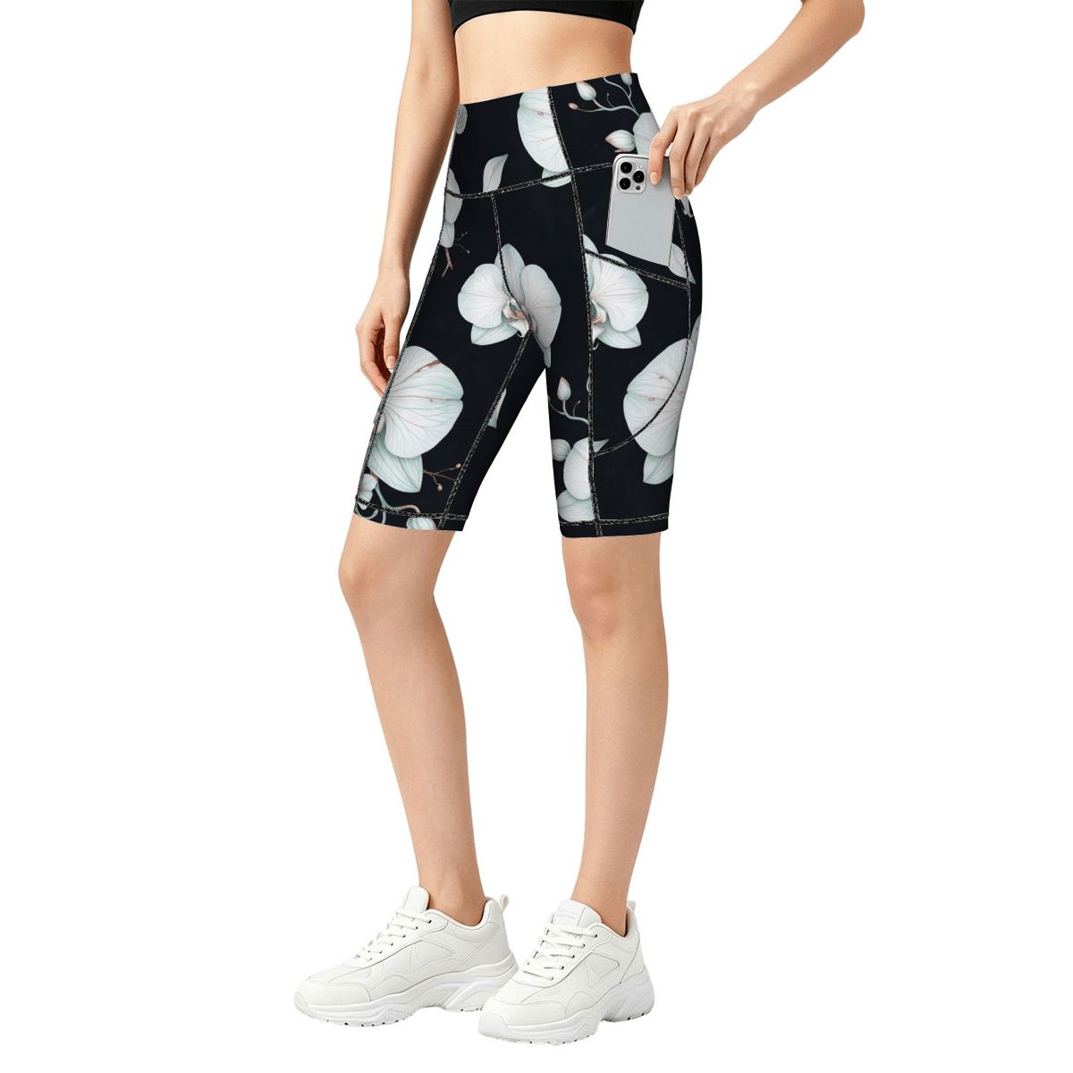 Women's Biker Shorts with Pockets 03orchideenocaop
