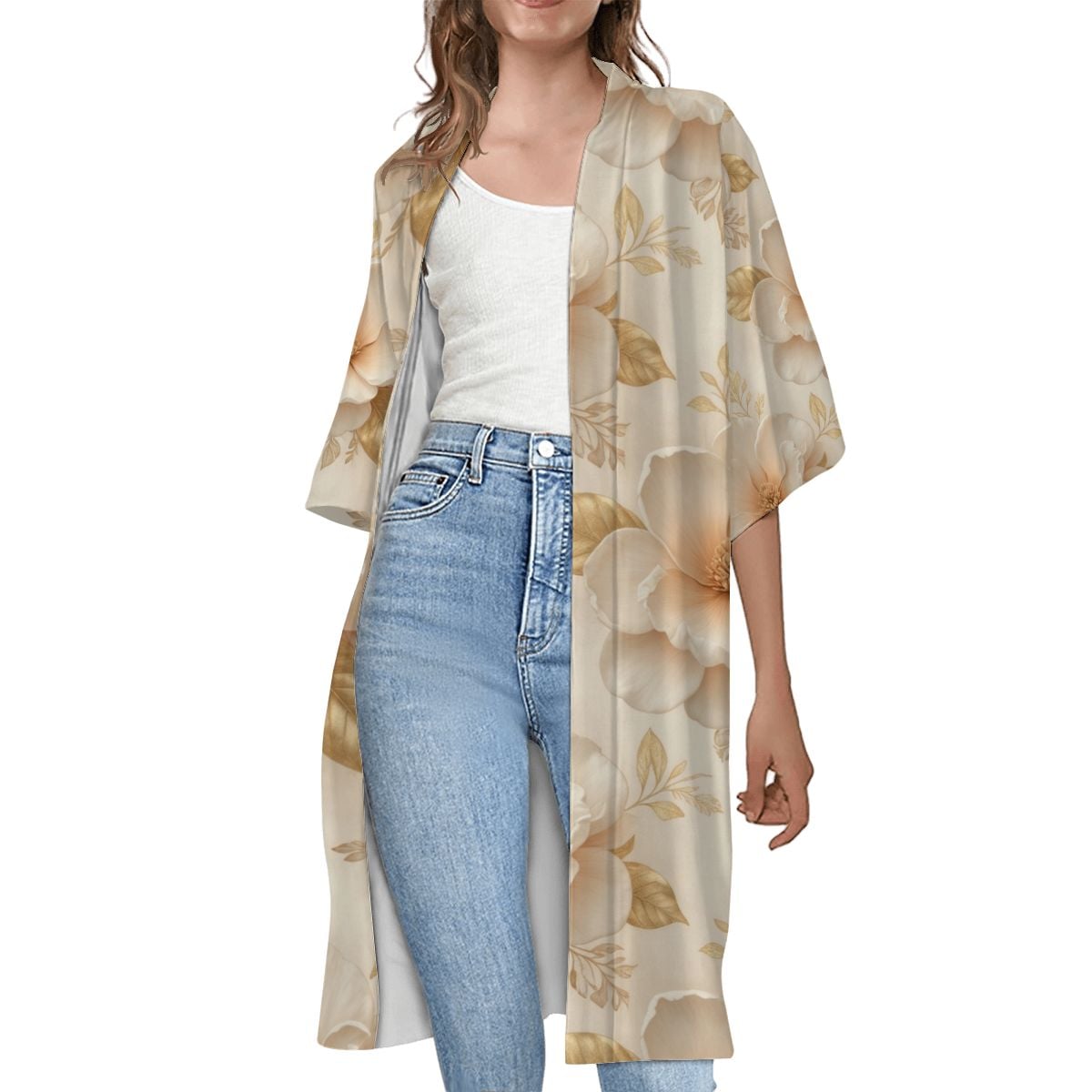 Women's Short Sleeve Cape 04magnoliechampagneaop