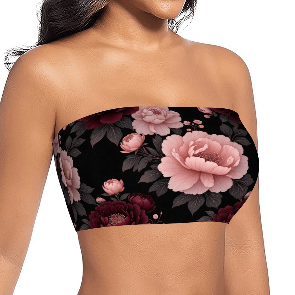 Women's Strapless Tube Top 01peoniegardenaop