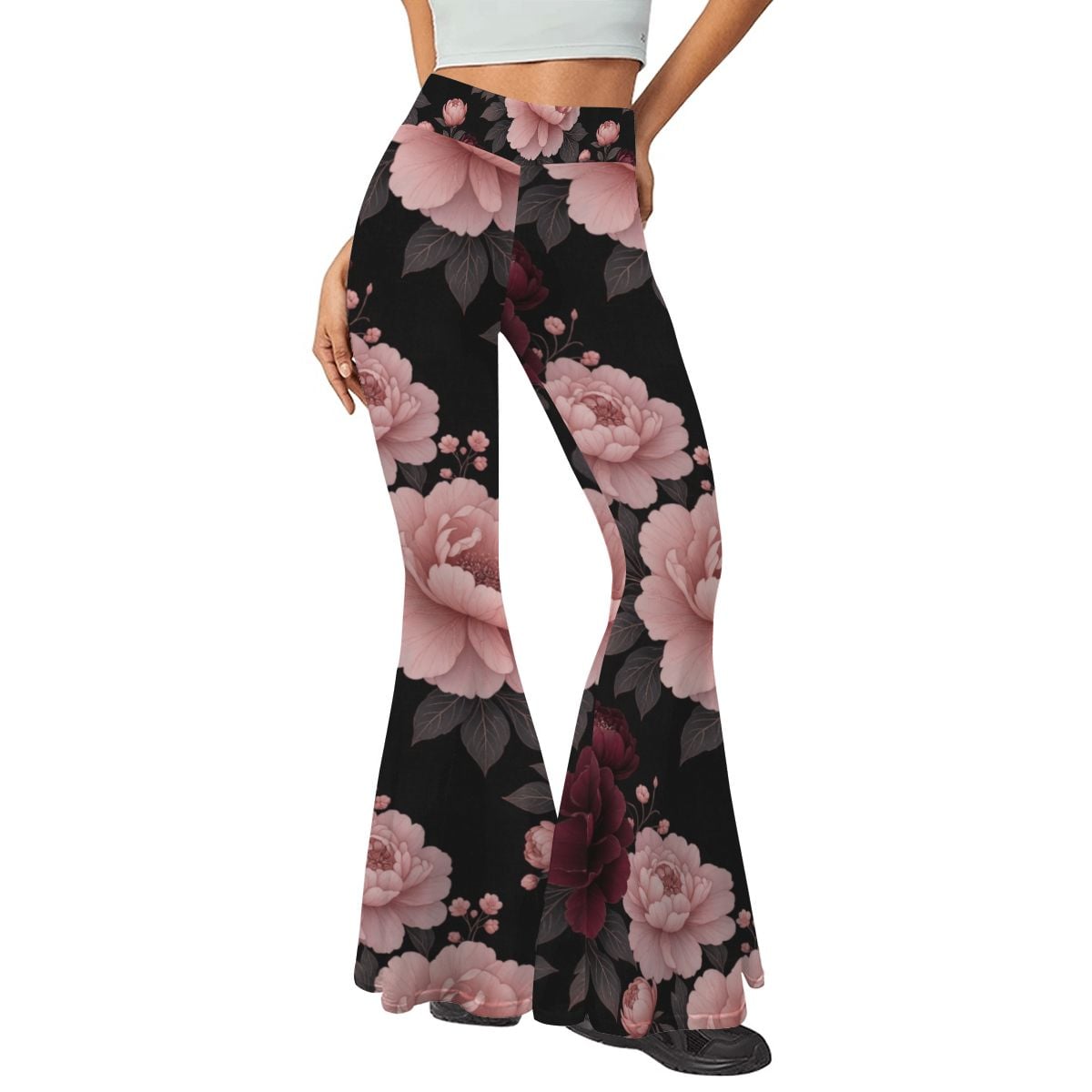 Women's Flare Yoga Pants 01peoniegardenaop
