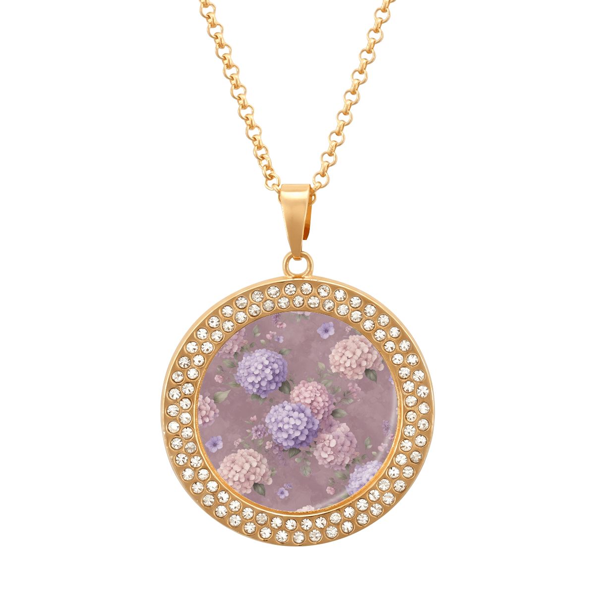 Round Rhinestone Pendant Necklace 08hortensjelawendaaop
