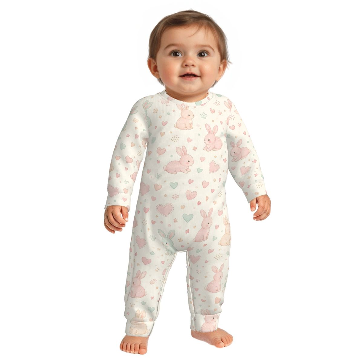 Newborn Baby Long Sleeve Onesies kroliczkiserca
