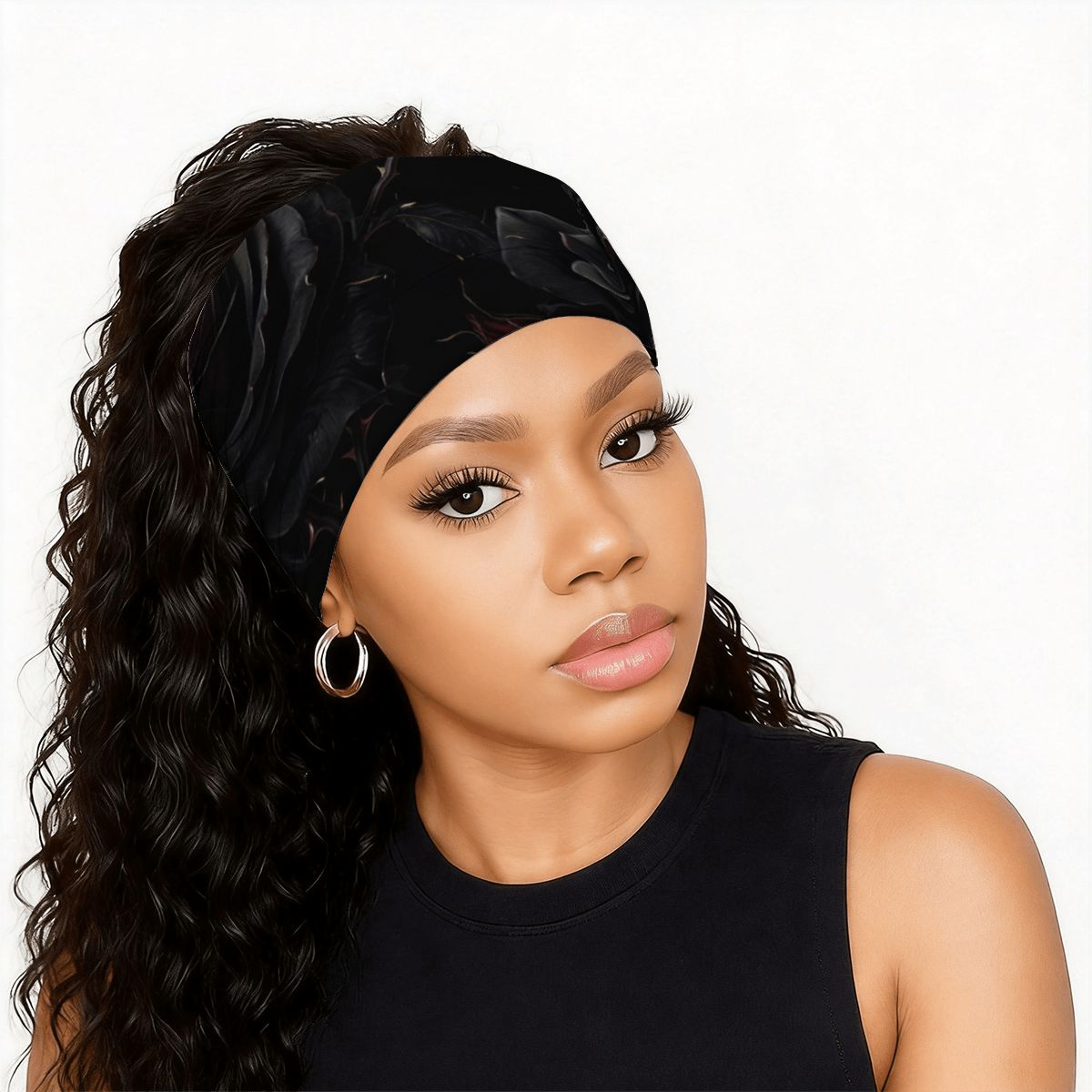 Wide Turban Headbands for Women 1PC 09noirroseaopbezfald