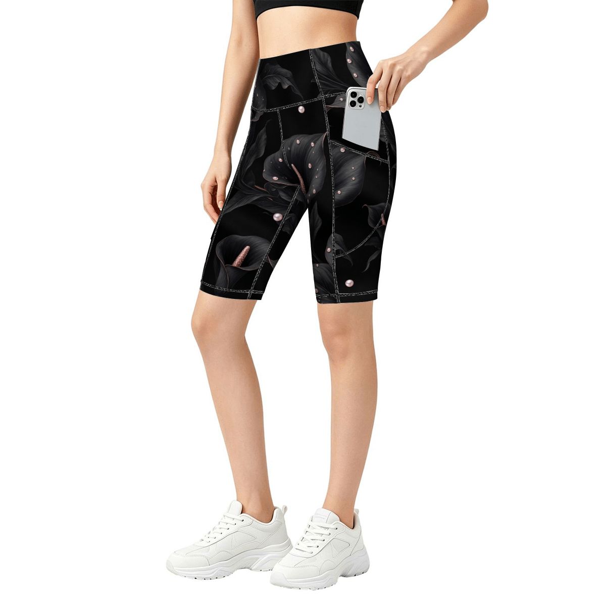 Women's Biker Shorts with Pockets 05kalienoiraop