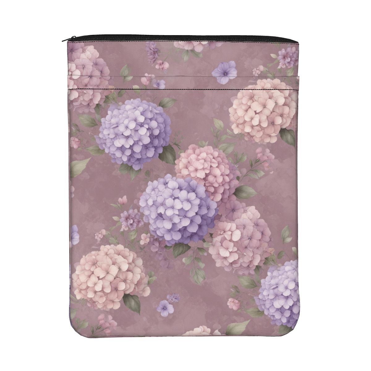 Zippered Book Sleeve with Pocket 08hortensjelawendaaop
