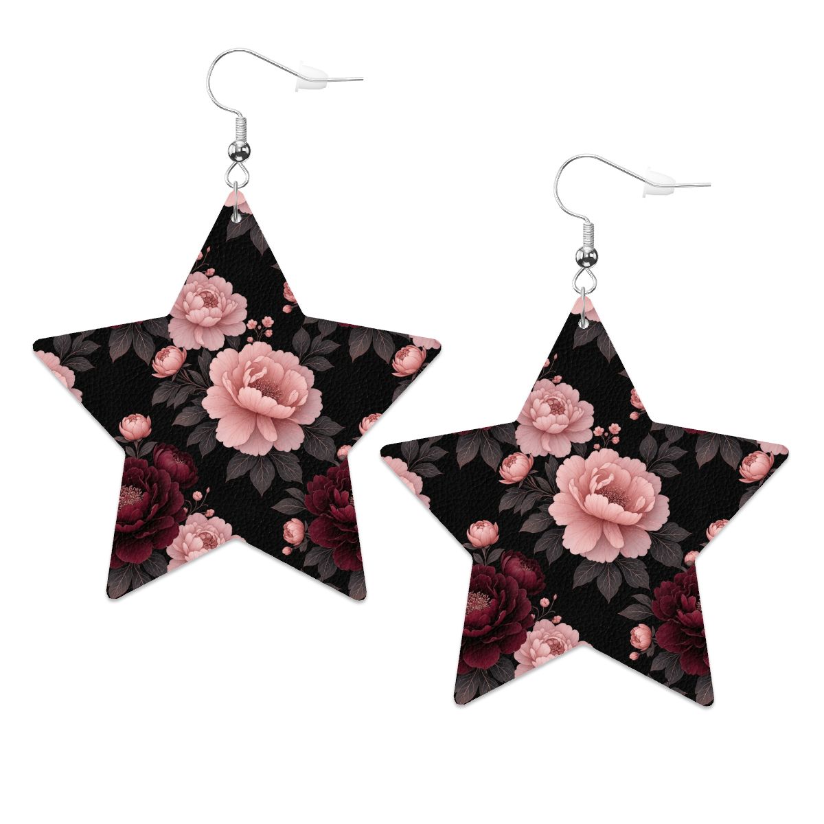Leather Star Earrings