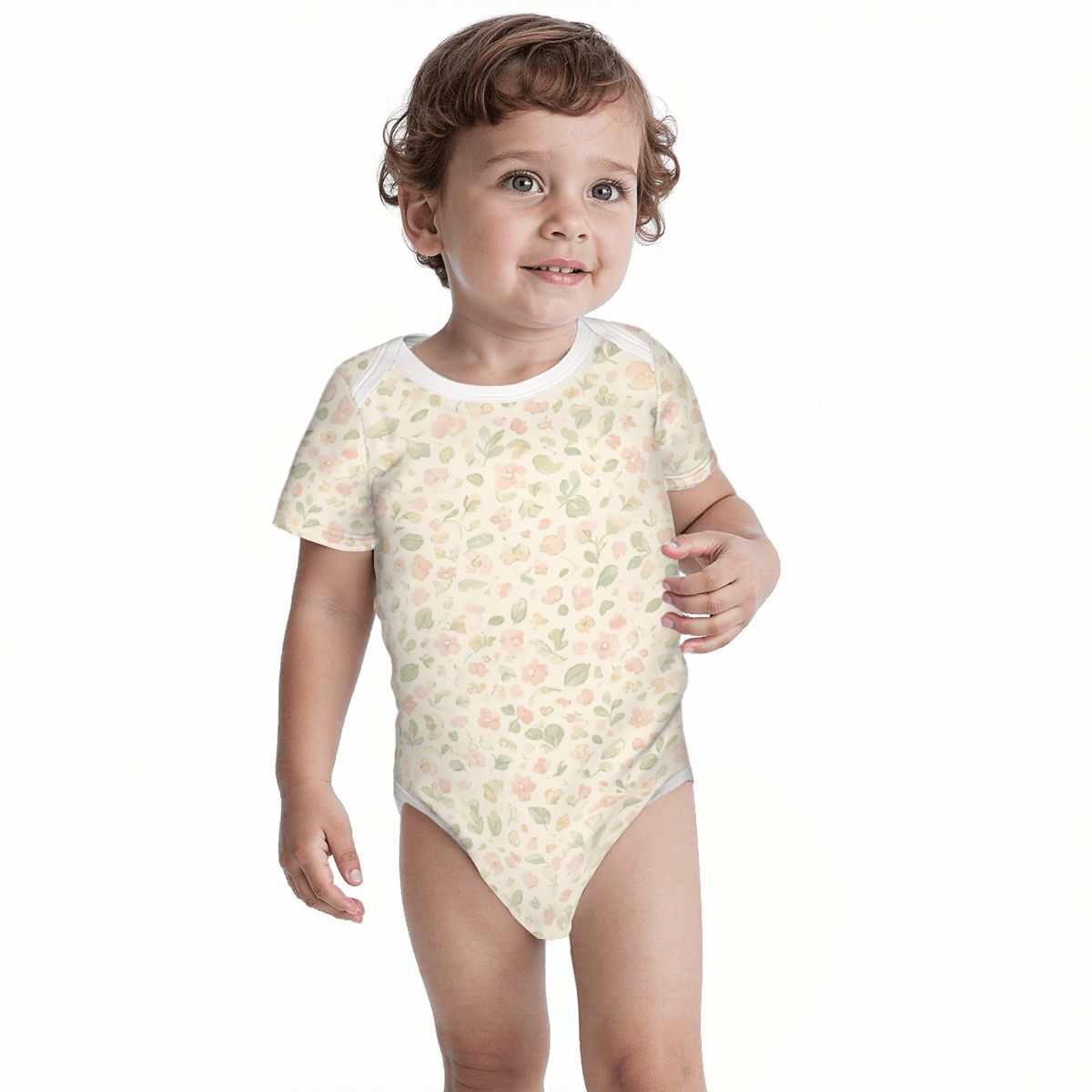 Baby Cotton Short Sleeve Onesies lakowekwiatki