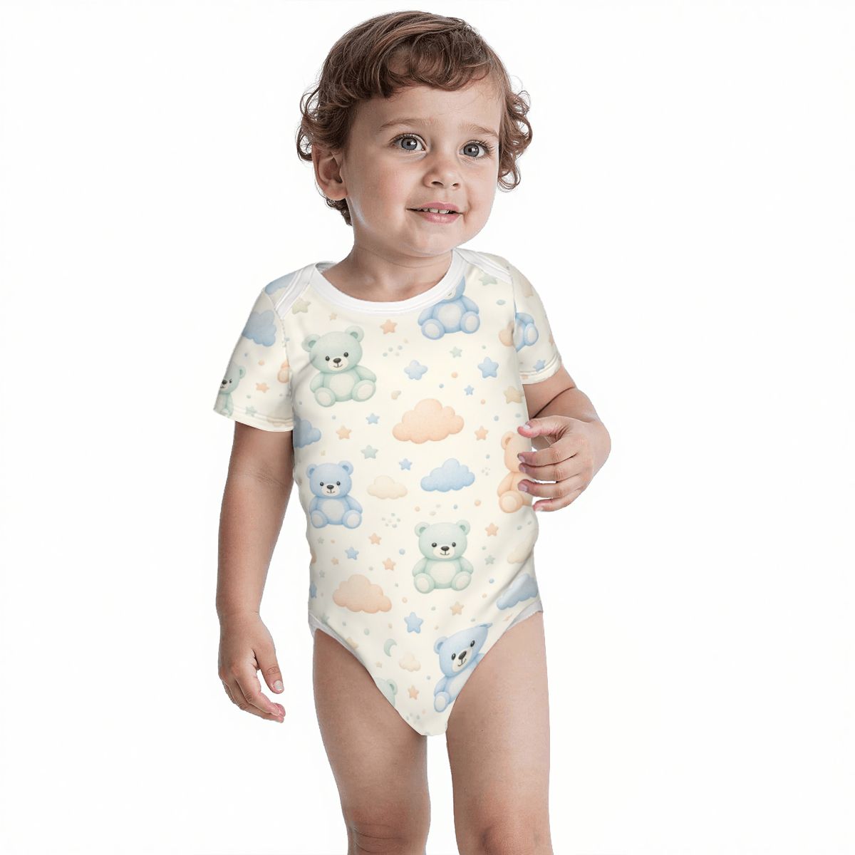 Baby Cotton Short Sleeve Onesies misiechmurki