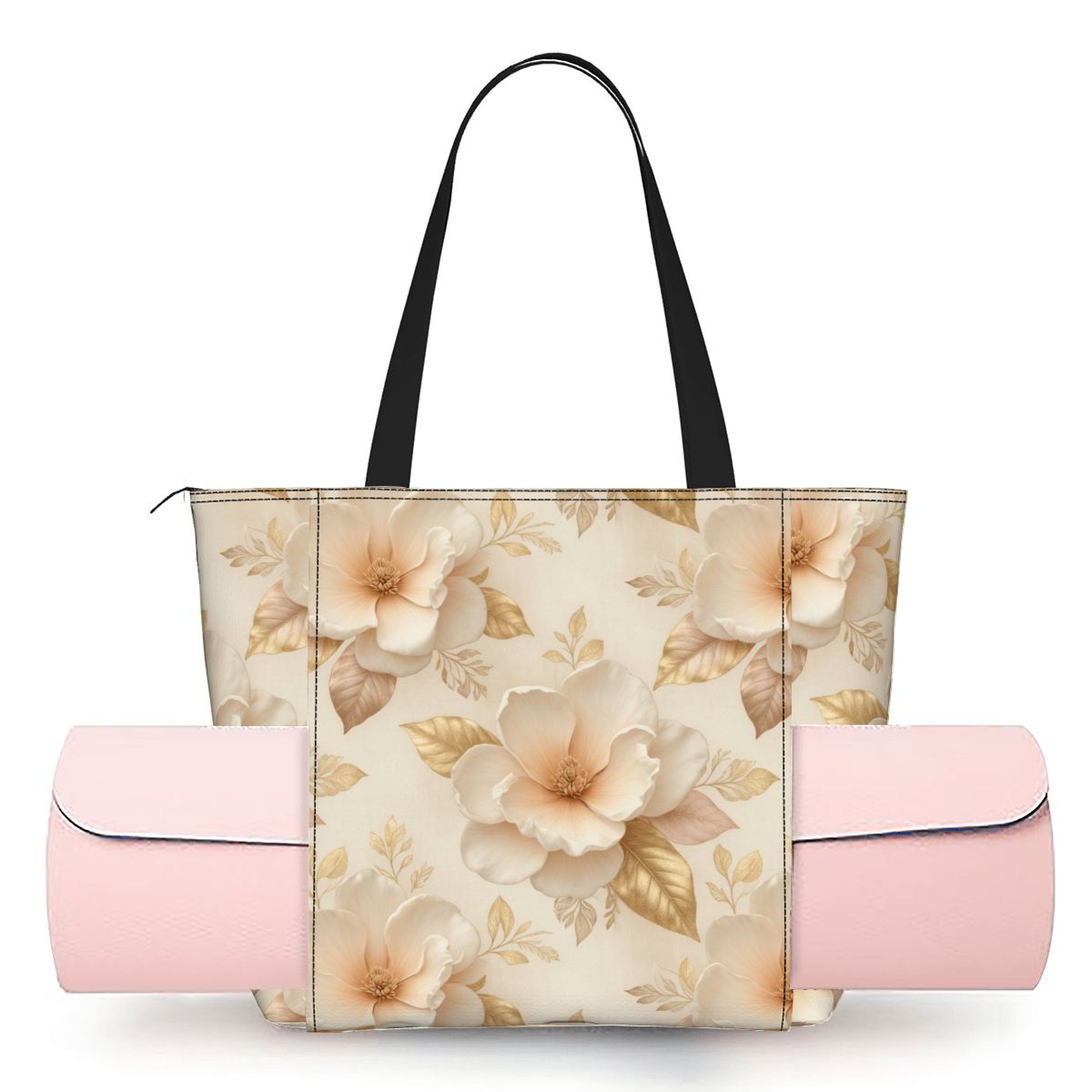 Yoga Bag with Yoga Mat Carrier 04magnoliechampagneaop