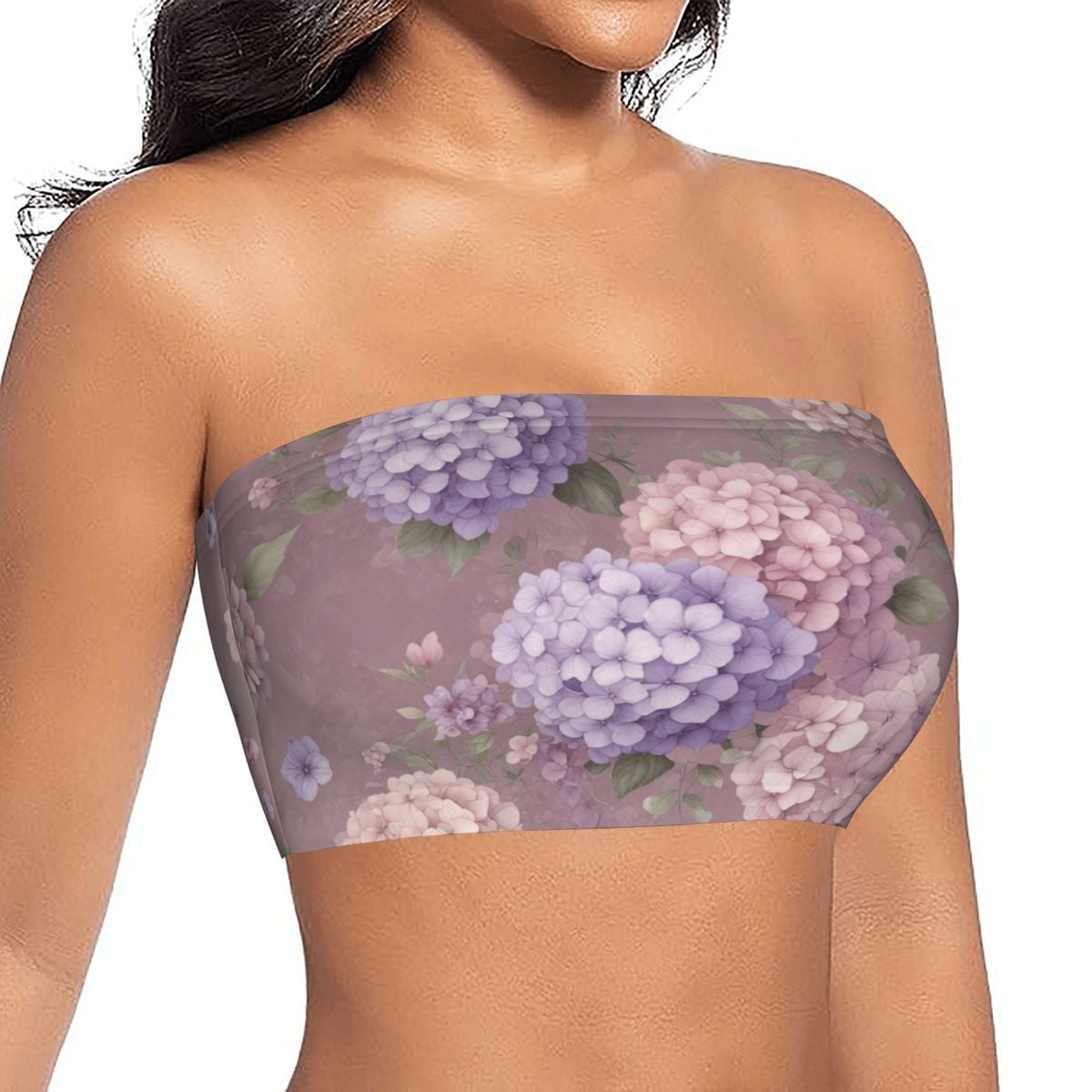 Women's Strapless Tube Top 08hortensjelawendaaop