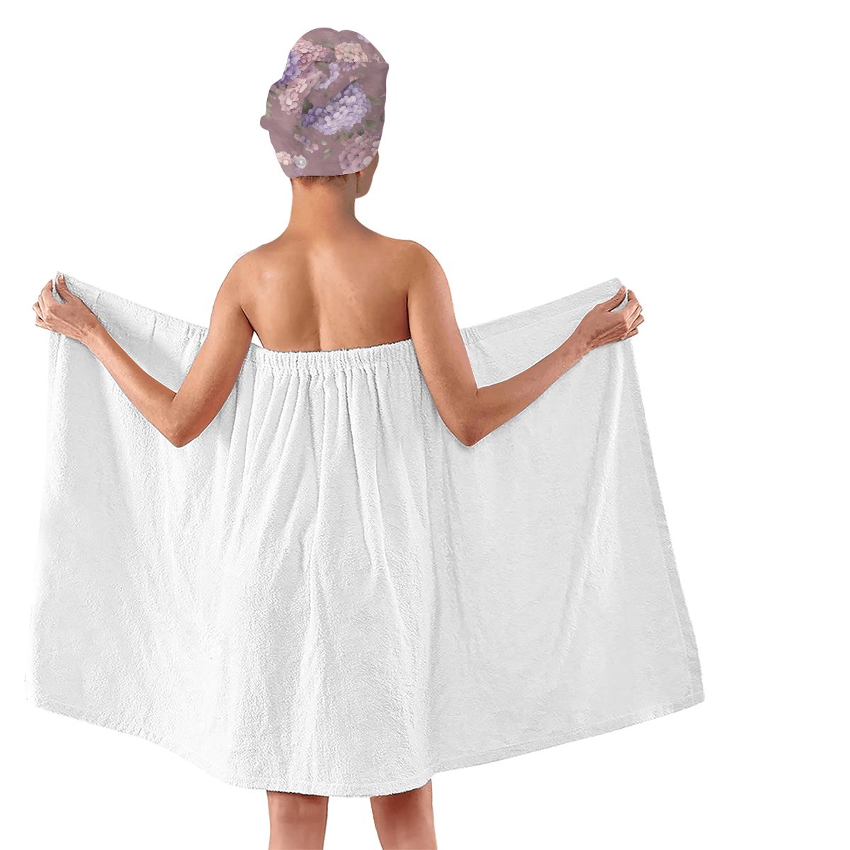 Microfiber Hair Towel Wrap 08hortensjelawendaaop