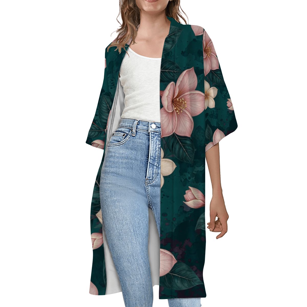 Women's Short Sleeve Cape 10plumeriatropikaop