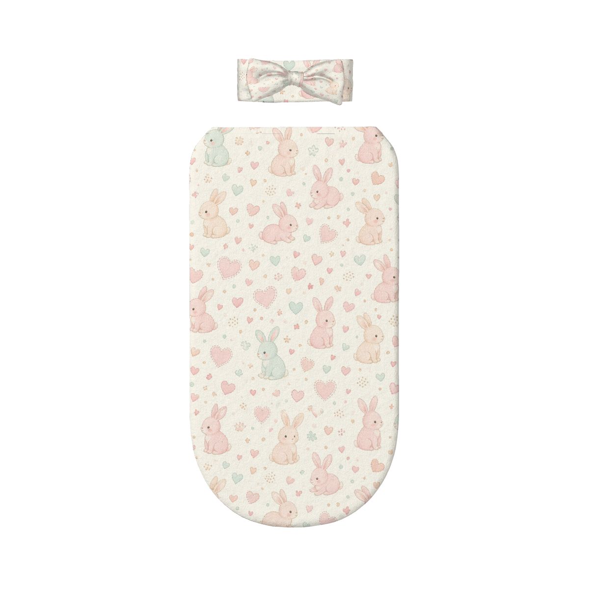 Baby Swaddle Sack with Baby Headbands kroliczkiserca
