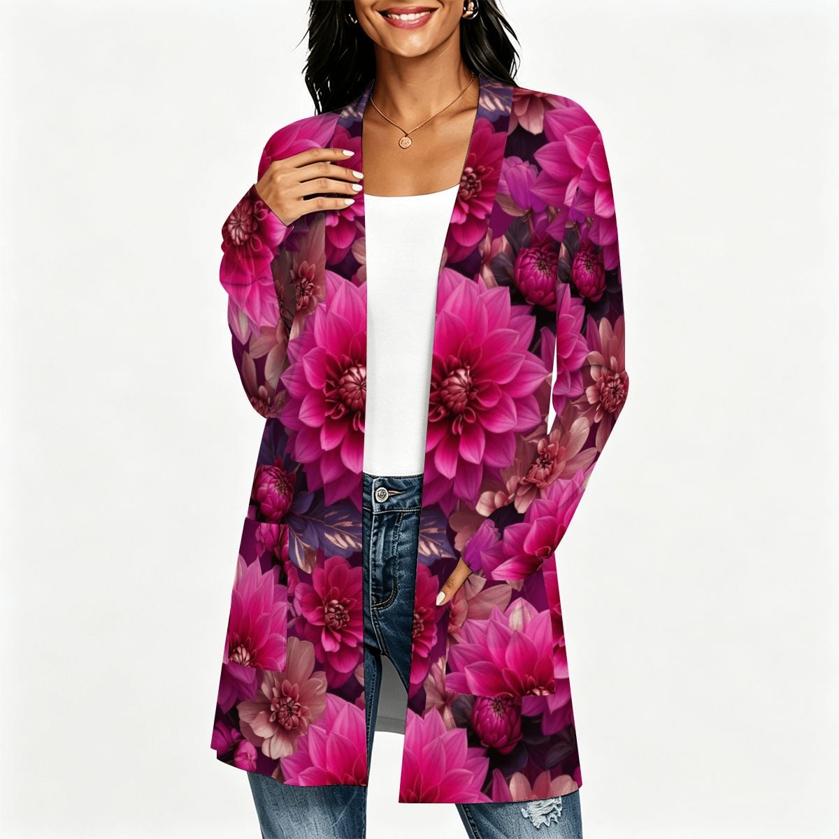 Women's Lightweight Open Front Cardigan 07daliefuksjaaop