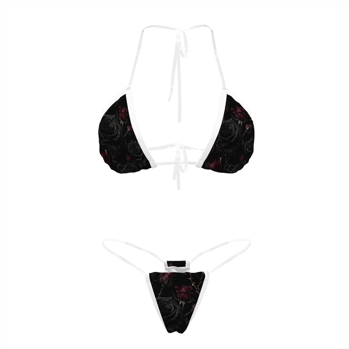 Bikini with Transparent Straps Customized Services 09noirroseaopbezfald