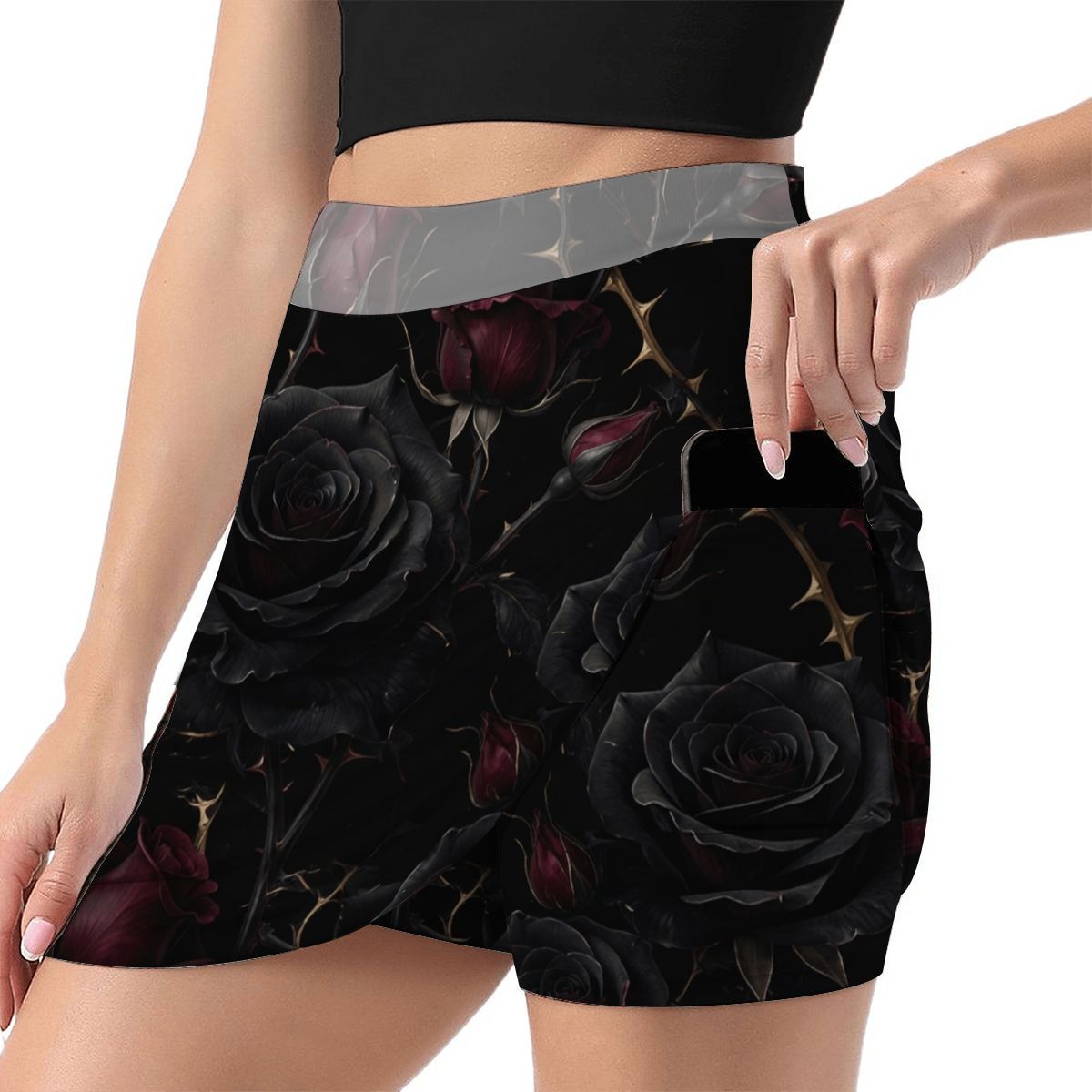 ALine Skort With Pocket 09noirroseaopbezfald