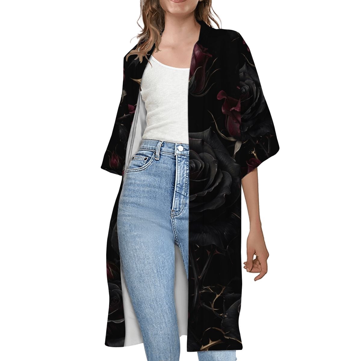Women's Short Sleeve Cape 09noirroseaopbezfald