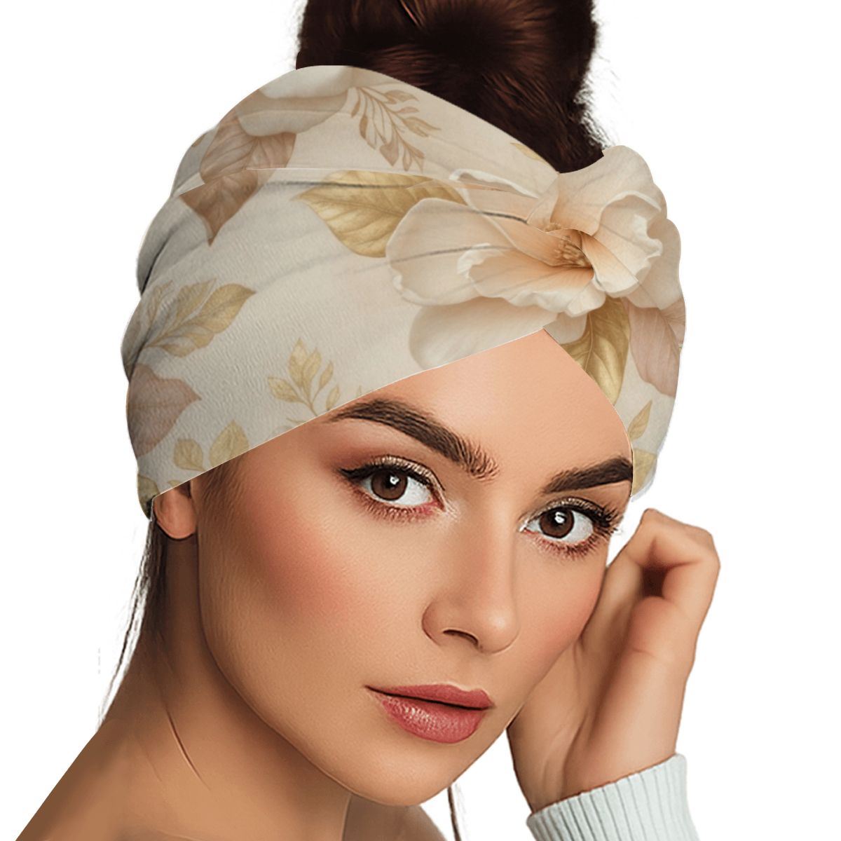 Extra Wide Headbands for Women 1PC 04magnoliechampagneaop