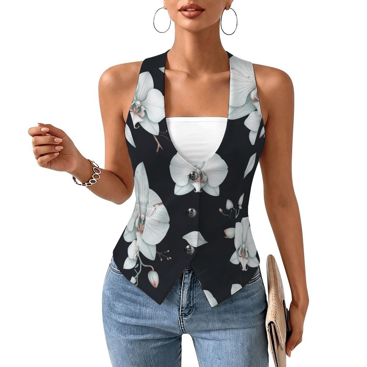 Women's Slim Fit Suit Vest 03orchideenocaop
