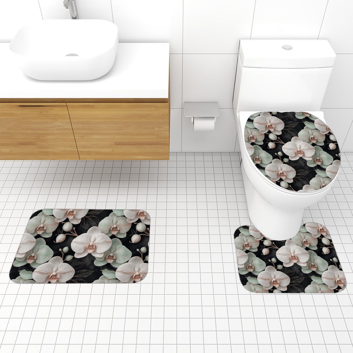 Bathroom Rugs Set 3 pcs 28orchideegesteaop