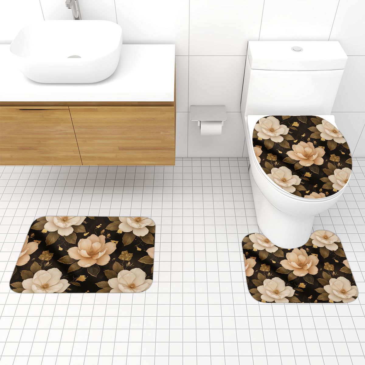 Bathroom Rugs Set 3 pcs 29magnolieluxeaop
