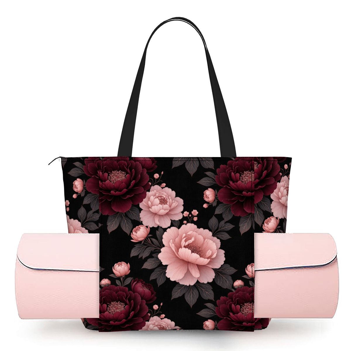 Yoga Bag with Yoga Mat Carrier 01peoniegardenaop