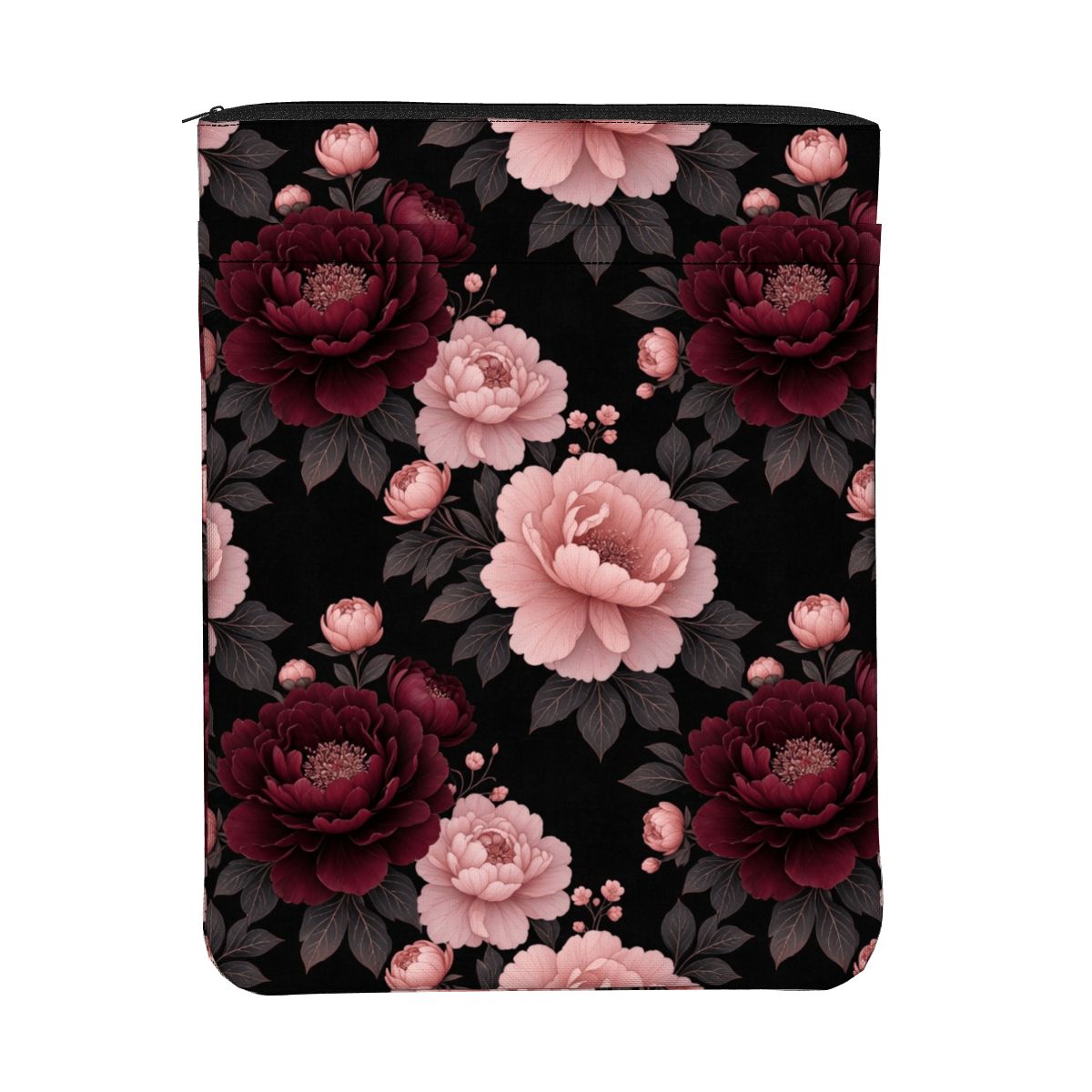 Zippered Book Sleeve with Pocket 01peoniegardenaop