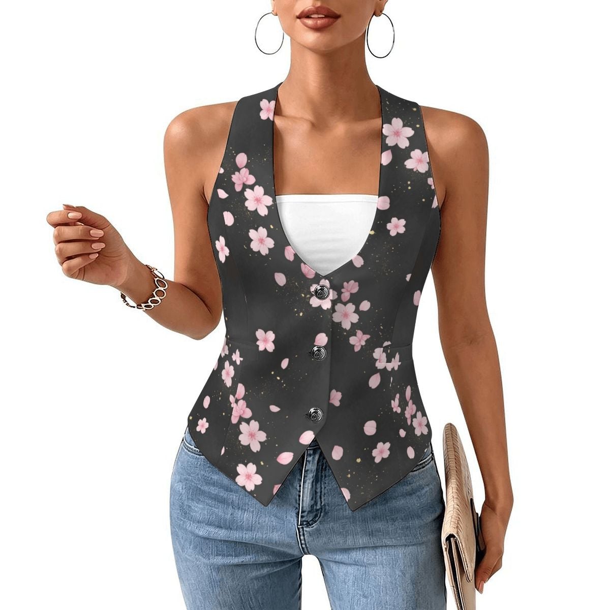 Women's Slim Fit Suit Vest 06sakuradustaop