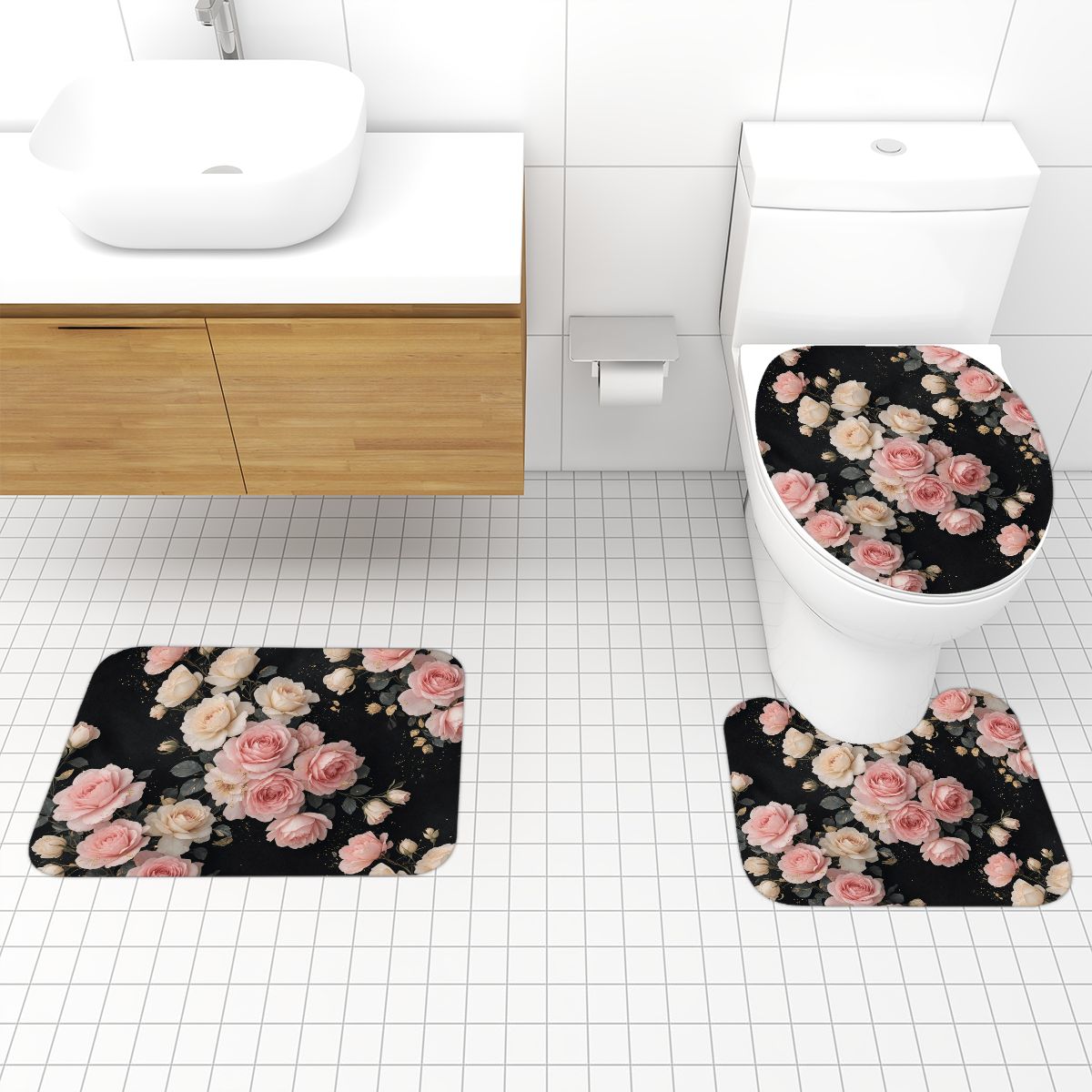 Bathroom Rugs Set 3 pcs 27rozekaskadaaop