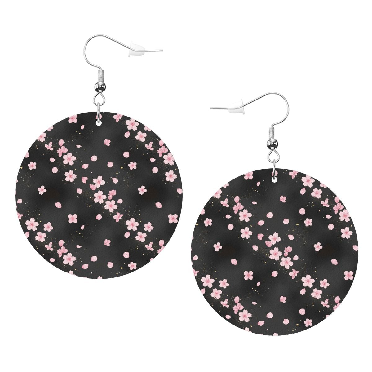 Leather Round Earrings
