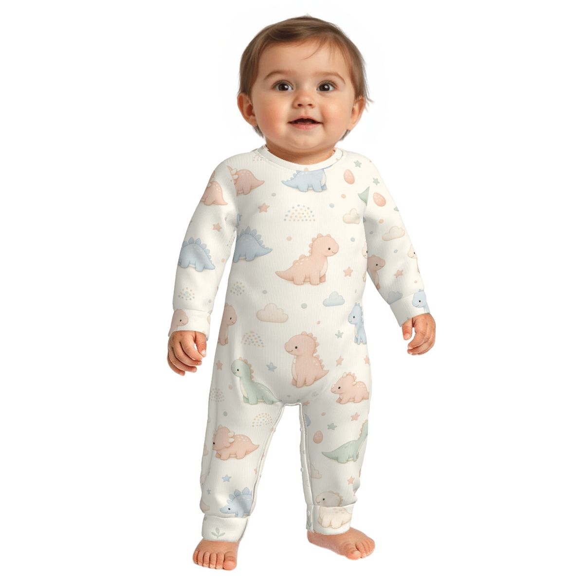 Newborn Baby Long Sleeve Onesies dinusiepastel