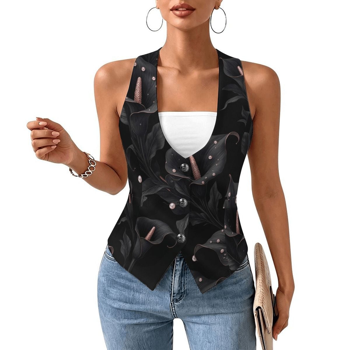 Women's Slim Fit Suit Vest 05kalienoiraop