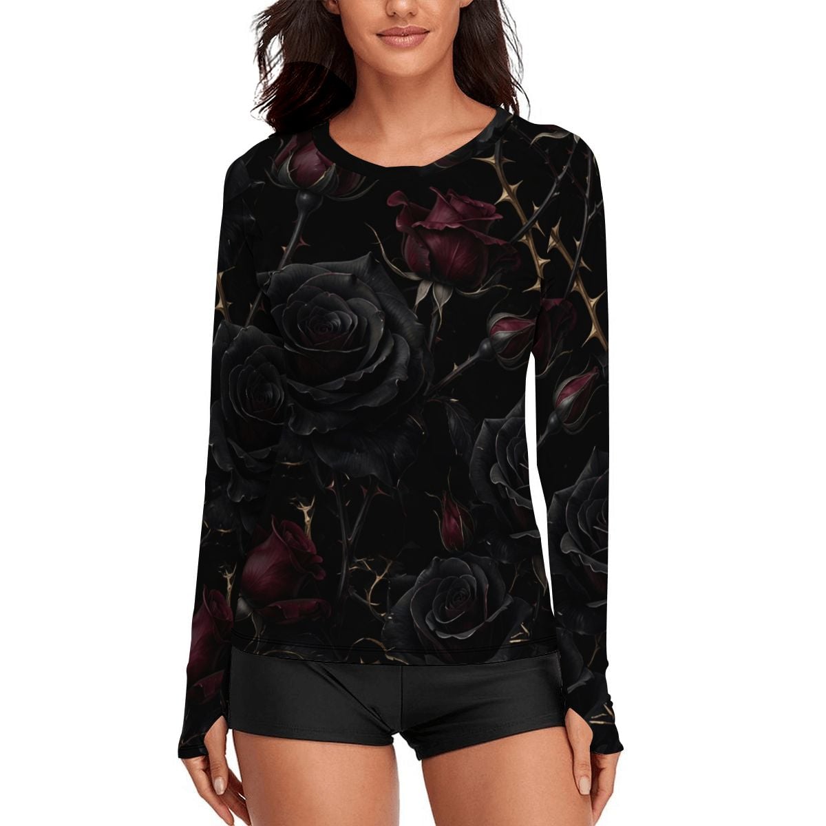 Women's LongSleeve Sun Shirts 09noirroseaopbezfald