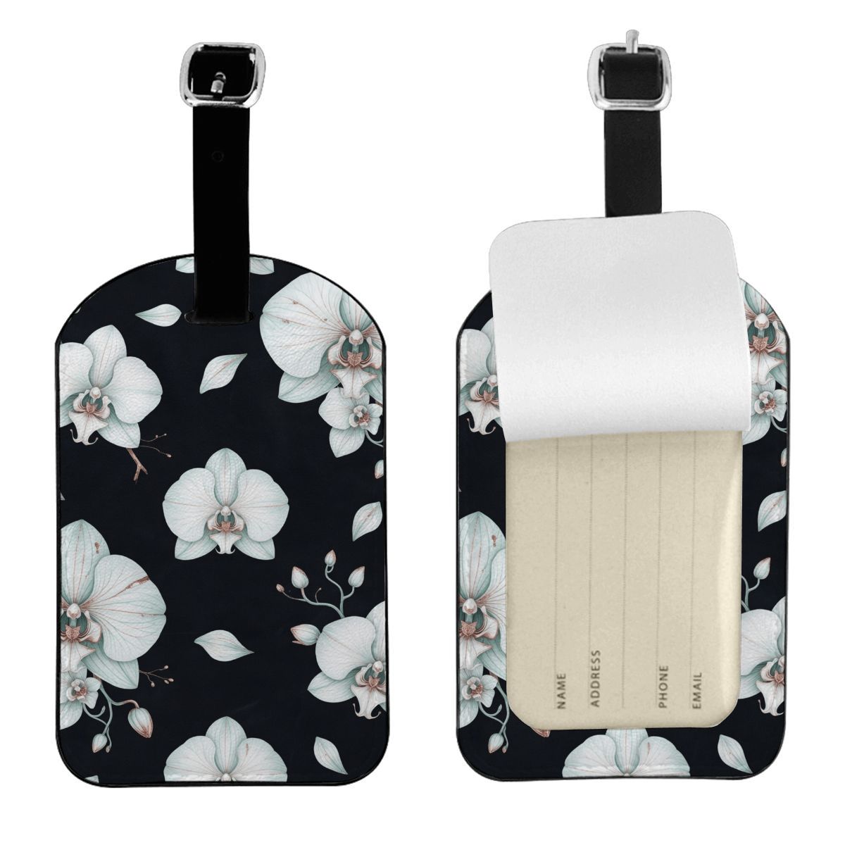 PU Leather Luggage Tag 03orchideenocaop