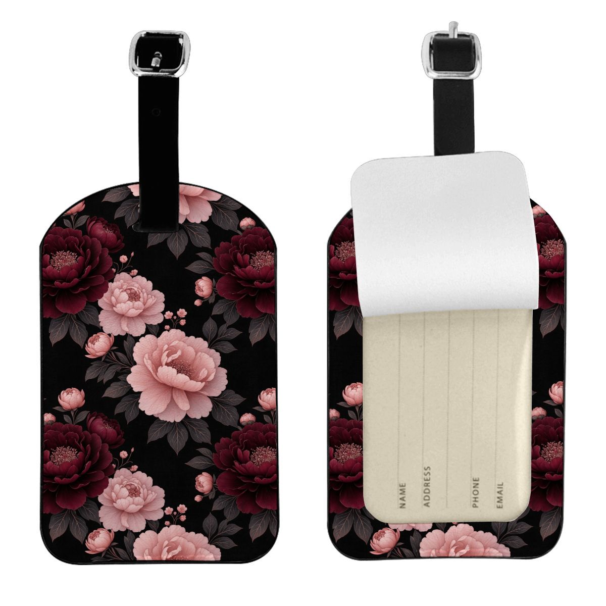 PU Leather Luggage Tag 01peoniegardenaop