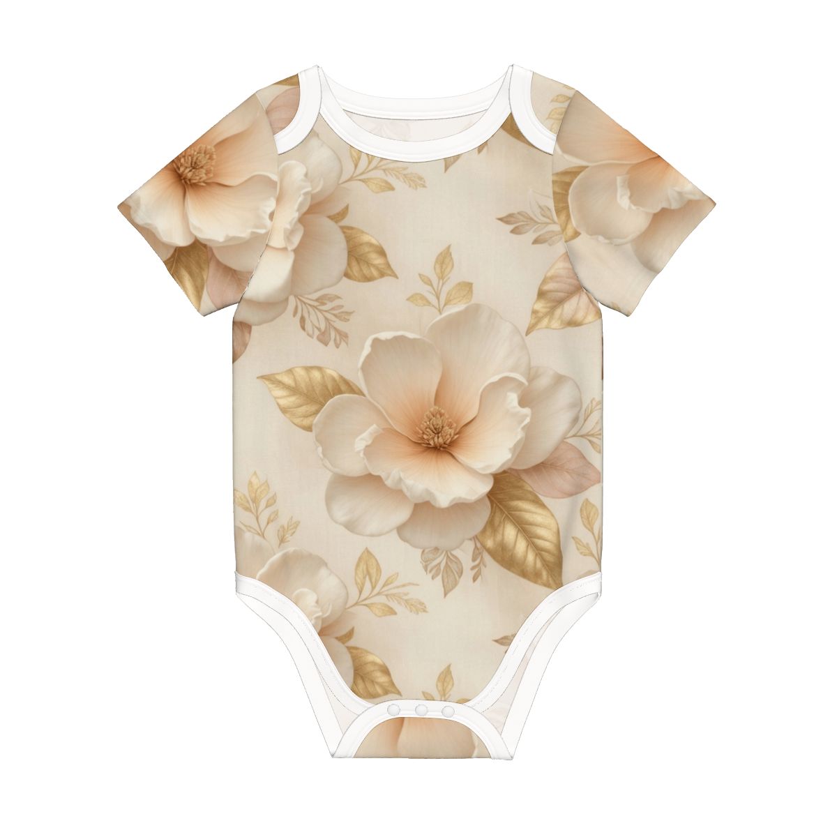 Short Sleeve Onesie Customized Services 04magnoliechampagneaop