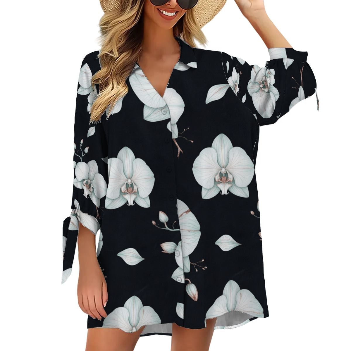 Women's Cardigan Shirt ThreeQuarter Sleeve 03orchideenocaop