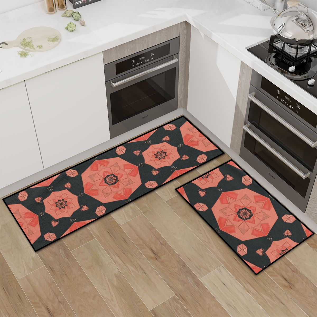 Kitchen Area Rug Set for Floor NonSlip Washable 41cameliav2aop