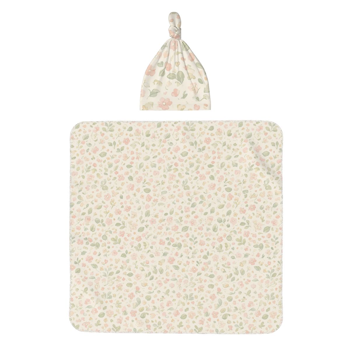 Baby Swaddle Blanket  Beanie Hat Set lakowekwiatki