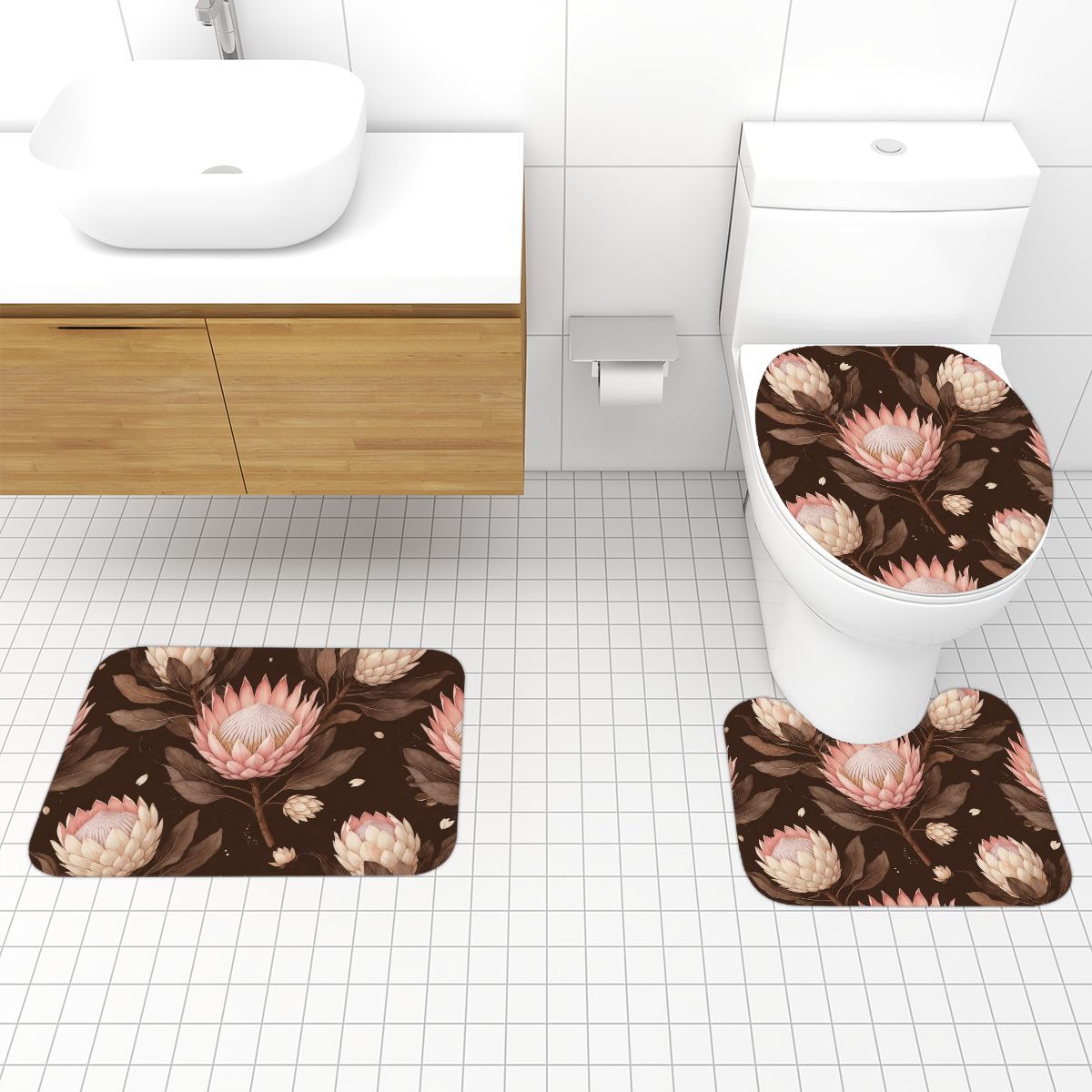 Bathroom Rugs Set 3 pcs 20proteaespressoaop