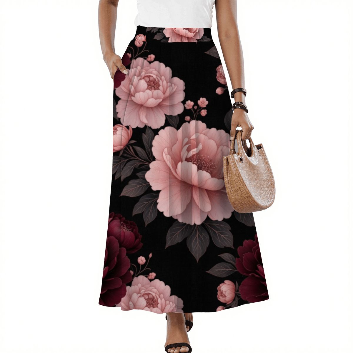 Midi Skirt with Pockets 01peoniegardenaop