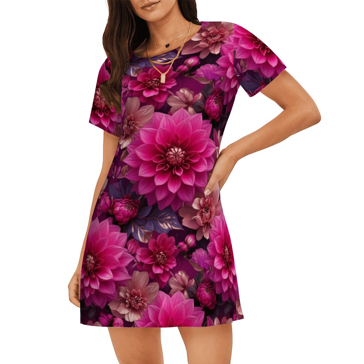 Women's Loose ShortSleeve Nightgown 07daliefuksjaaop