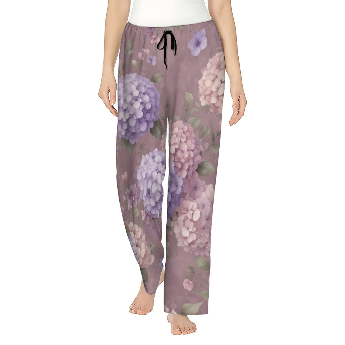 Women's Pajama Pants Customized Services 08hortensjelawendaaop
