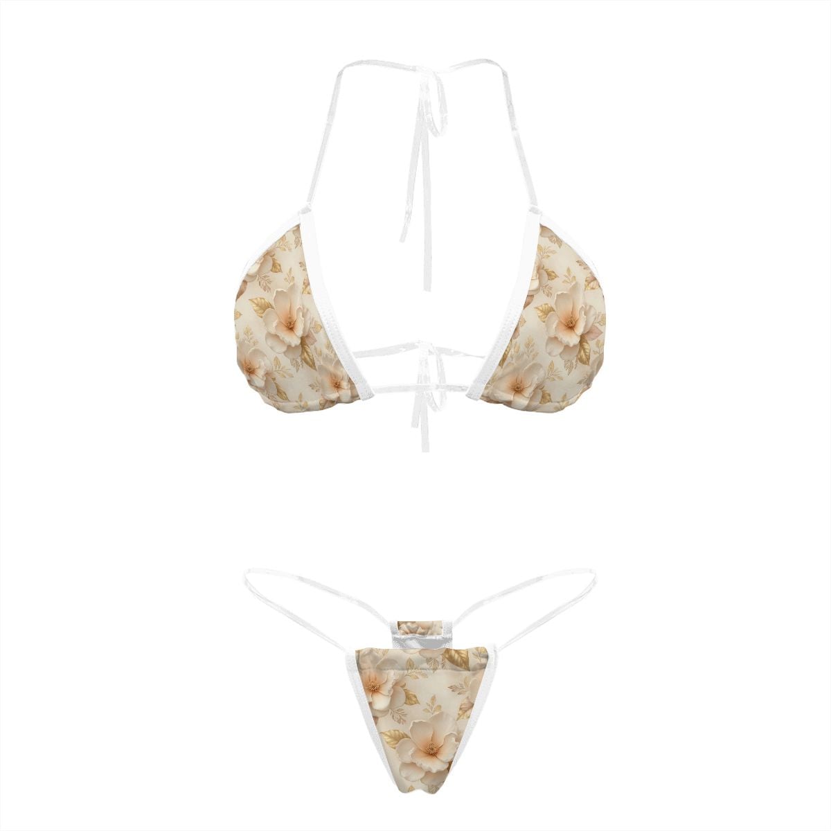 Bikini with Transparent Straps Customized Services 04magnoliechampagneaop