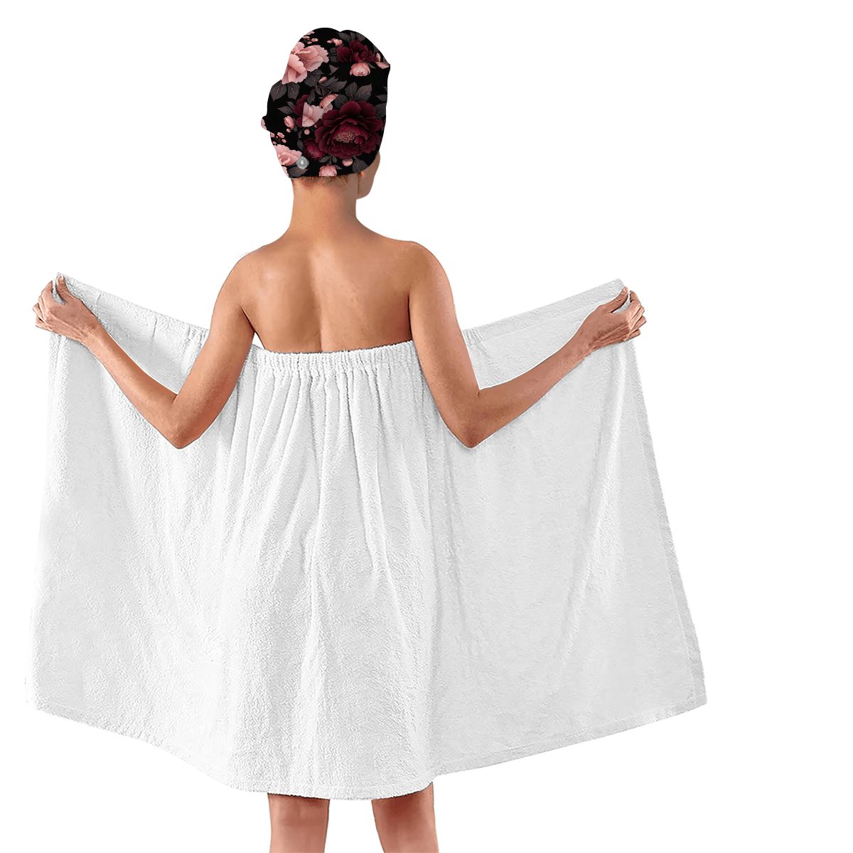 Microfiber Hair Towel Wrap 01peoniegardenaop