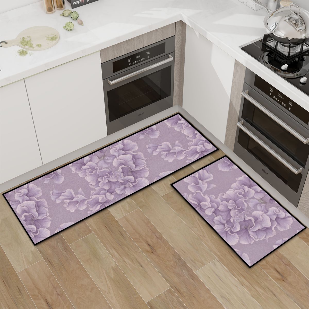 Kitchen Area Rug Set for Floor NonSlip Washable 48groszekv2aop