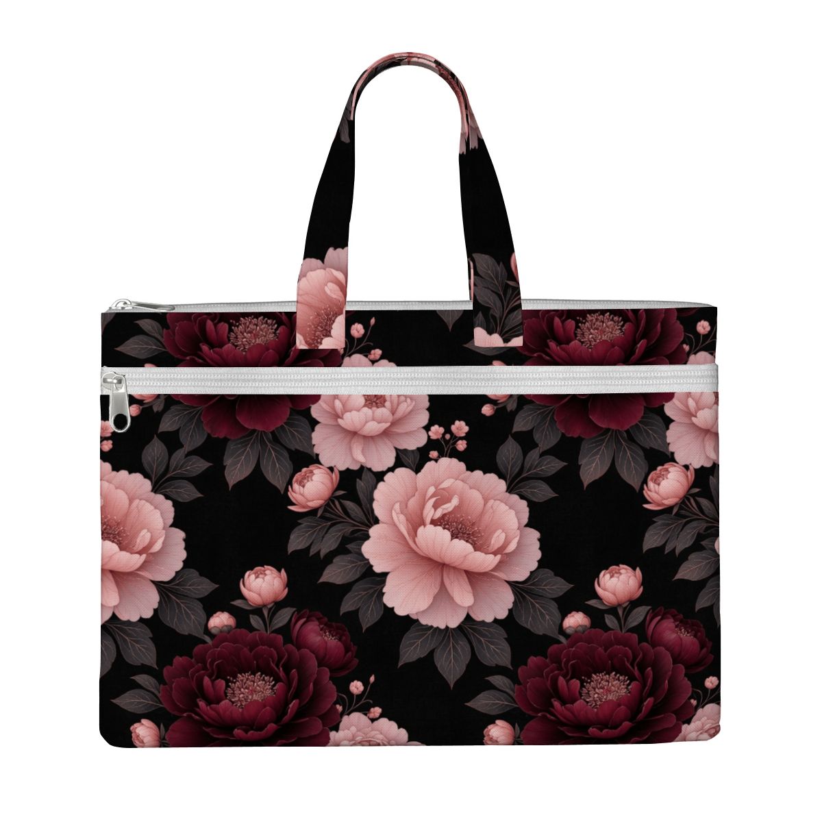 Canvas Document Bag with Handle 01peoniegardenaop